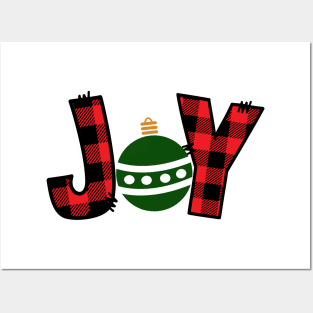 Joy. Buffalo Plaid design. Posters and Art